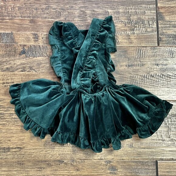 Numi Emerald Green Velvet Pinafore 3T - Picture 6 of 8